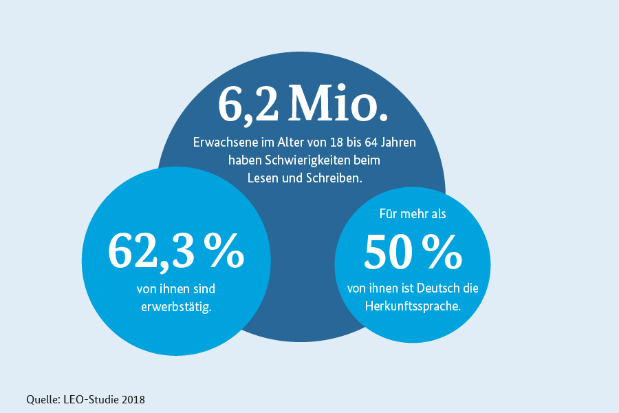 Infografik: Verteilung nach Herkunftssprache und Erwerbsstatus