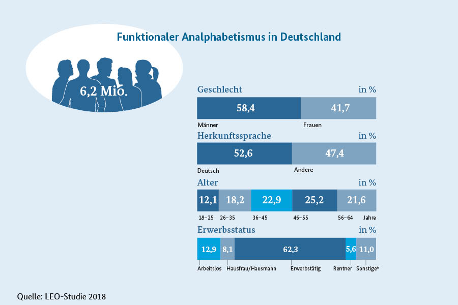 Verteilung nach Geschlecht, Herkunftssprache, Alter und Erwerbsstatus